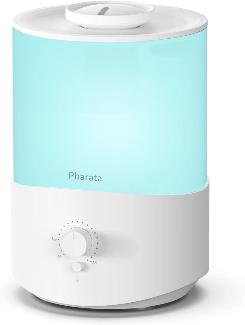 Pharata Humidifiers for Bedroom Large Room, 2.5L Cool Mist Humidifier with Essential Oil Diffuser, Top Fill Humidifier for Baby, Home, Plant, Ultrasonic Humidification for whole house, Auto Shut-Off - Image 1